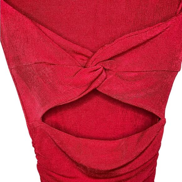 NWT SER•O•YA Red‎ Eden Dress Bodycon Midi Long Sleeve Size XXSmall - Picture 6 of 12